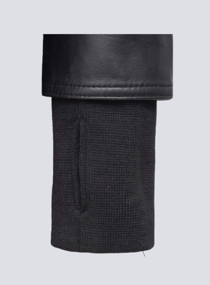 Tralee Black Bomber Women's Leather Jacket With Hood