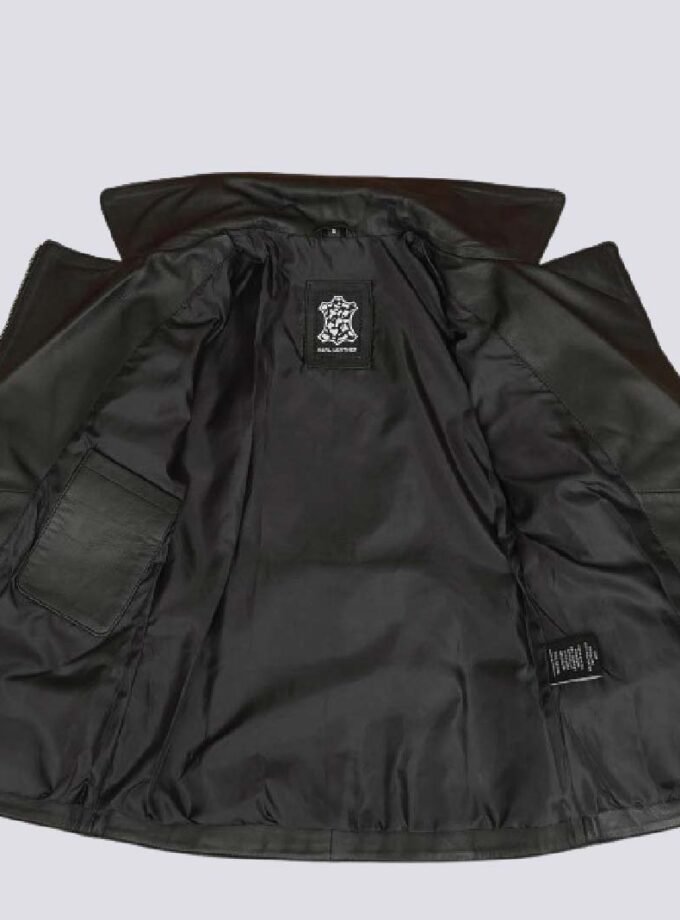 Victoria Womens Asymmetrical Black Leather Jacket