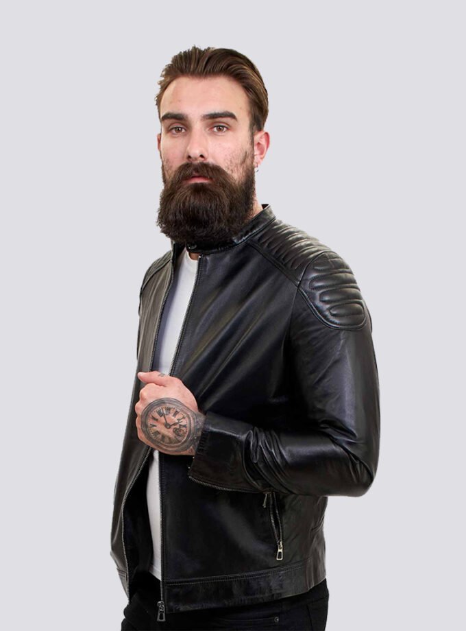 Genuine Real Black Leather Jacket for Men – Slim Fit