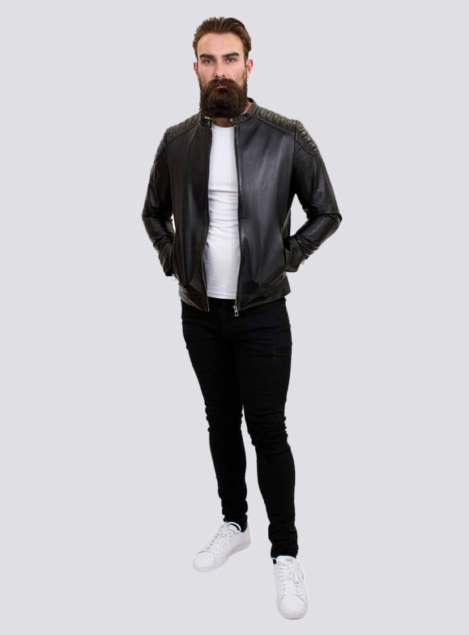 Genuine Real Black Leather Jacket for Men – Slim Fit