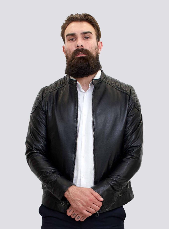Genuine Real Black Leather Jacket for Men – Slim Fit